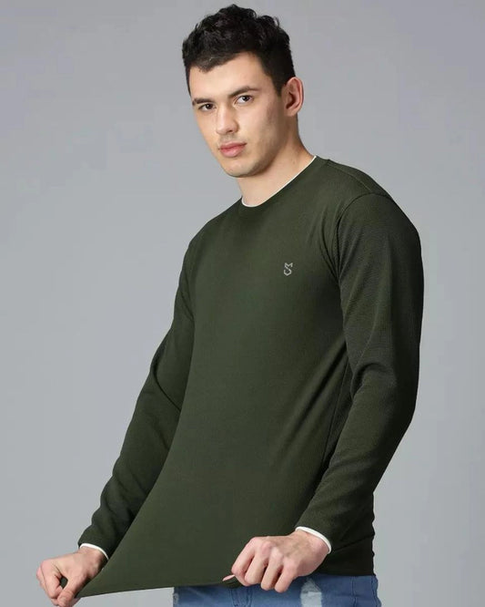 Olive Green Full-sleeve T-shirt