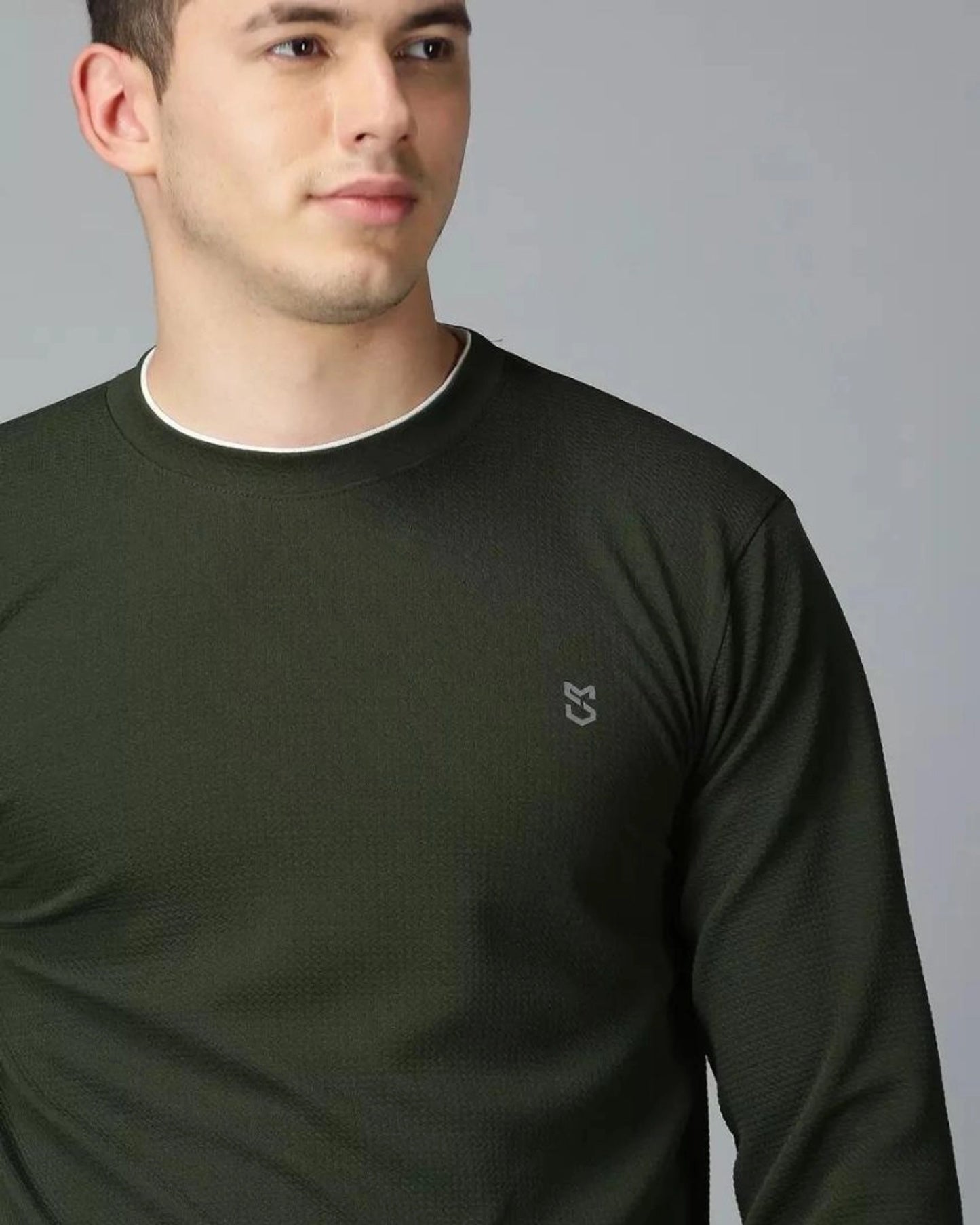 Olive Green Full-sleeve T-shirt