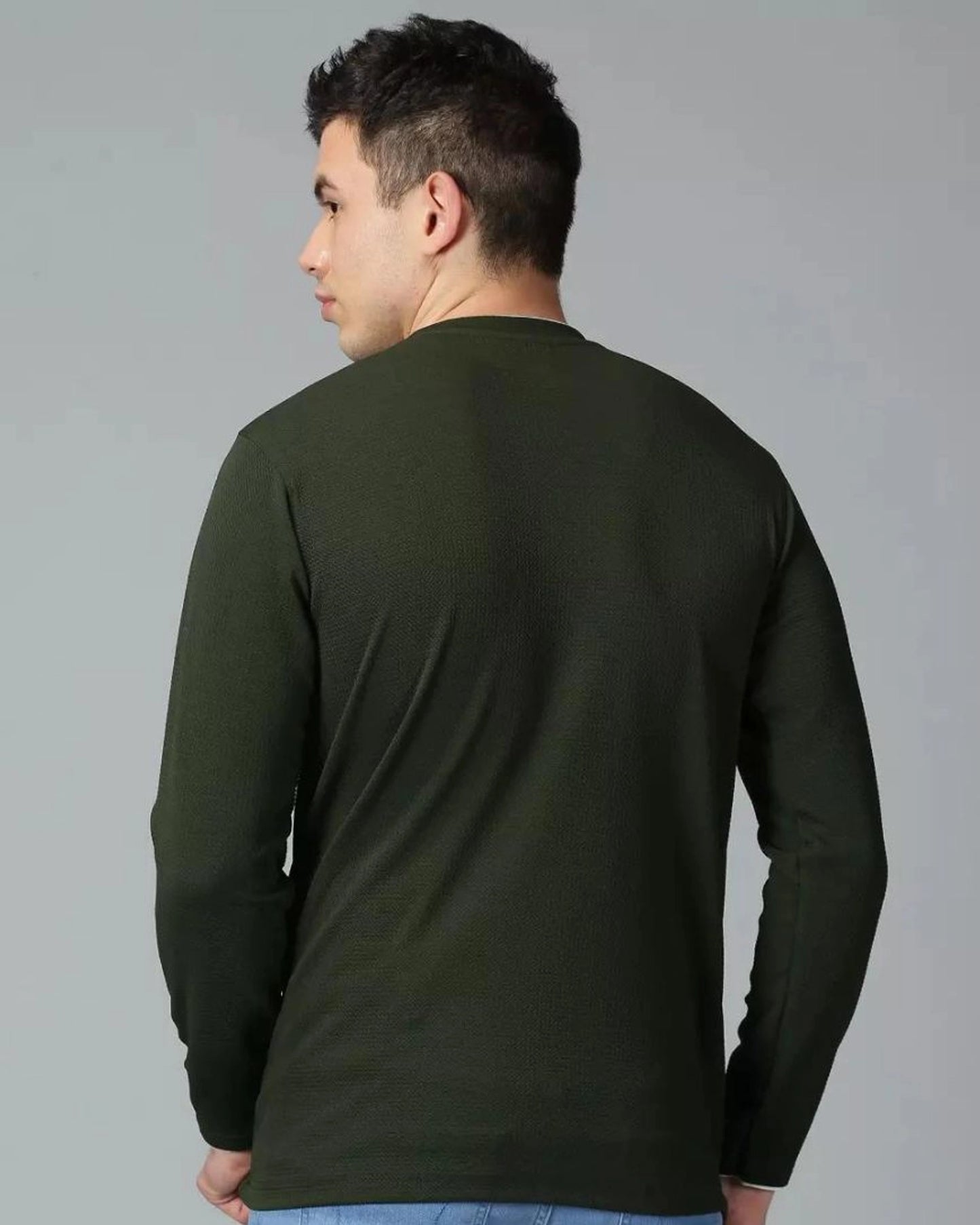 Olive Green Full-sleeve T-shirt