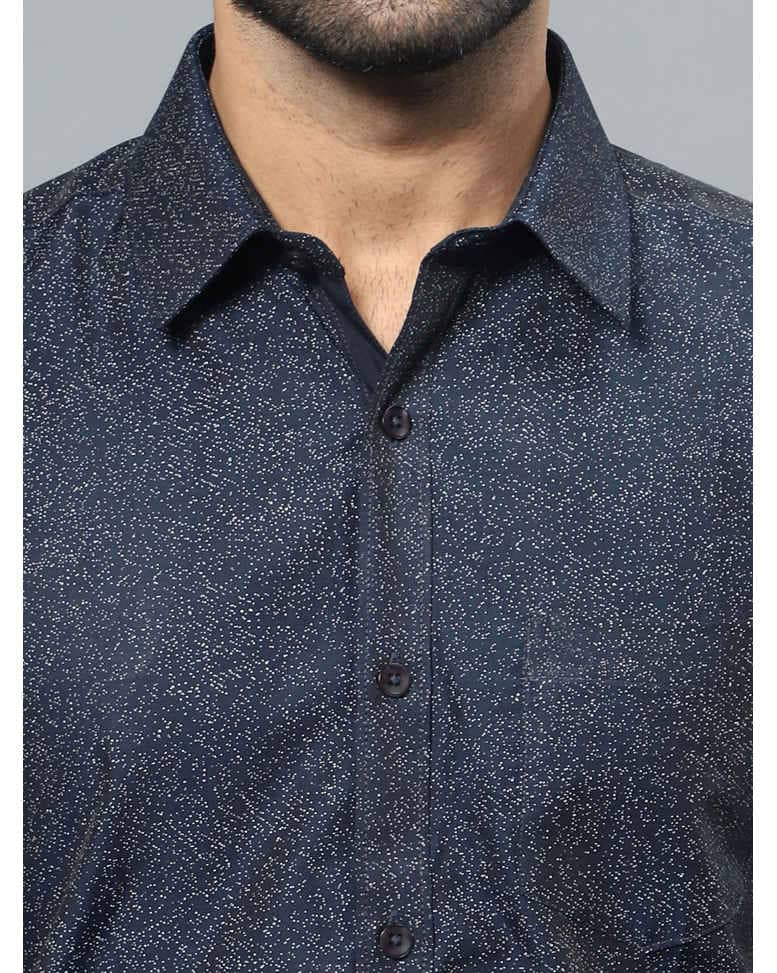 Ntwk Navy Blue Printed Shirt