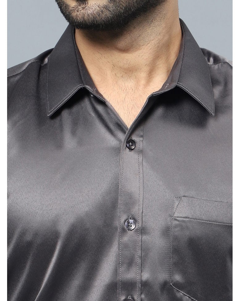 Ntwk Charcoal Satin Shirt