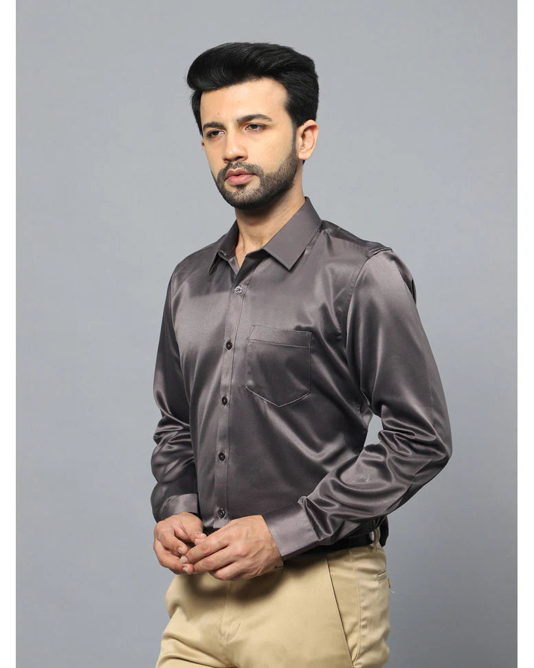 Ntwk Charcoal Satin Shirt