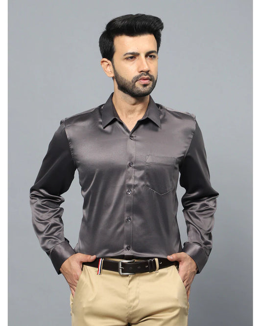 Ntwk Charcoal Satin Shirt