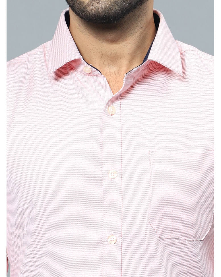 Ntwk Light Pink Blended Textured Shirt