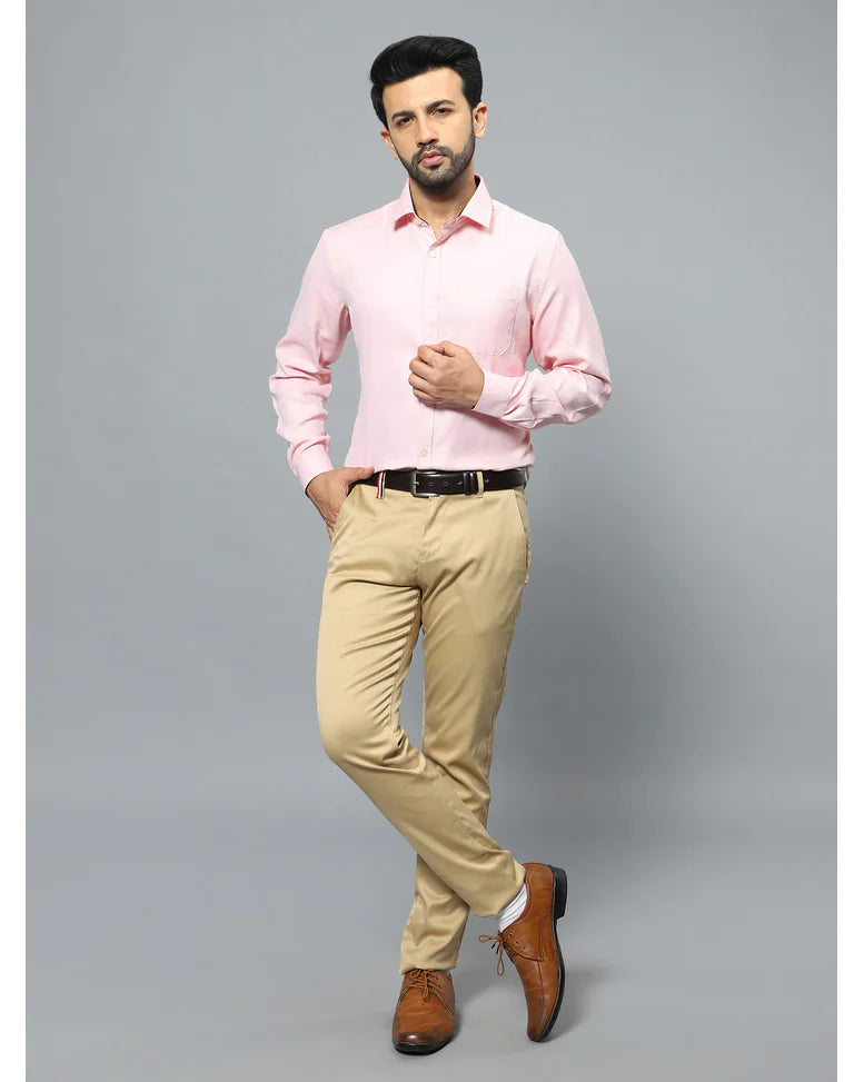 Ntwk Light Pink Blended Textured Shirt