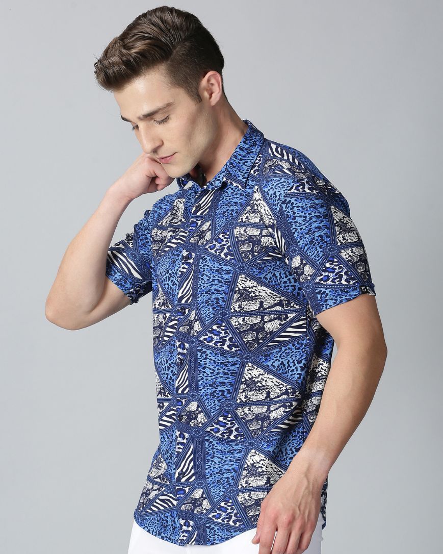 Blue Printed Shirt