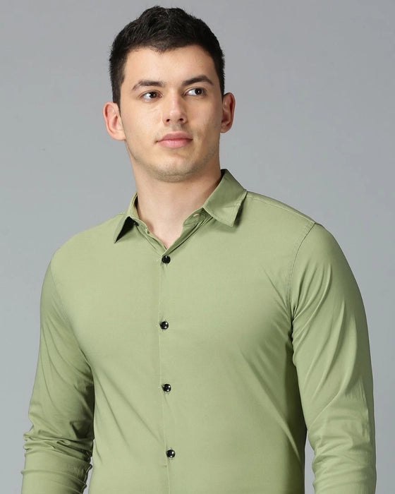 Pista Green Premium Solid Stretch Shirt