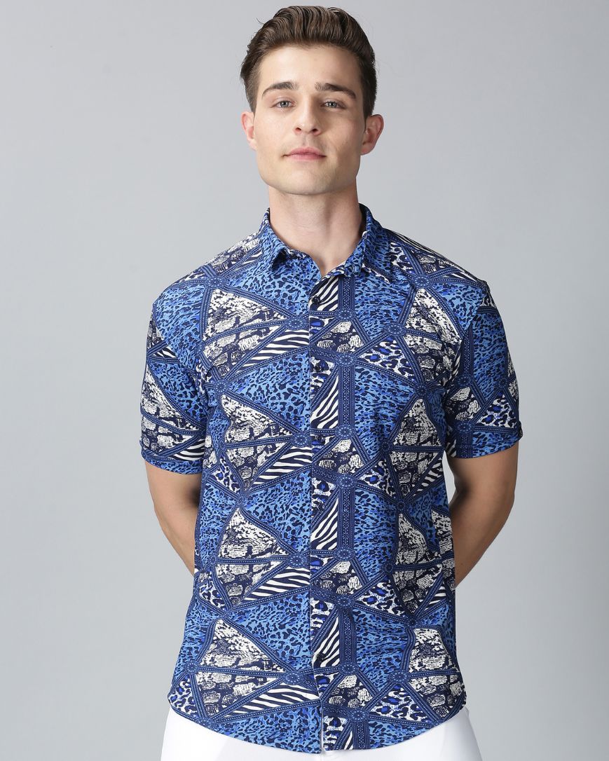 Blue Printed Shirt