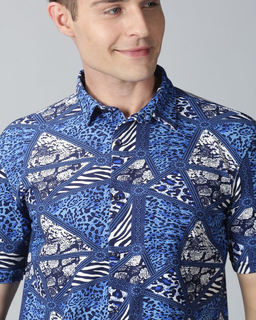 Blue Printed Shirt