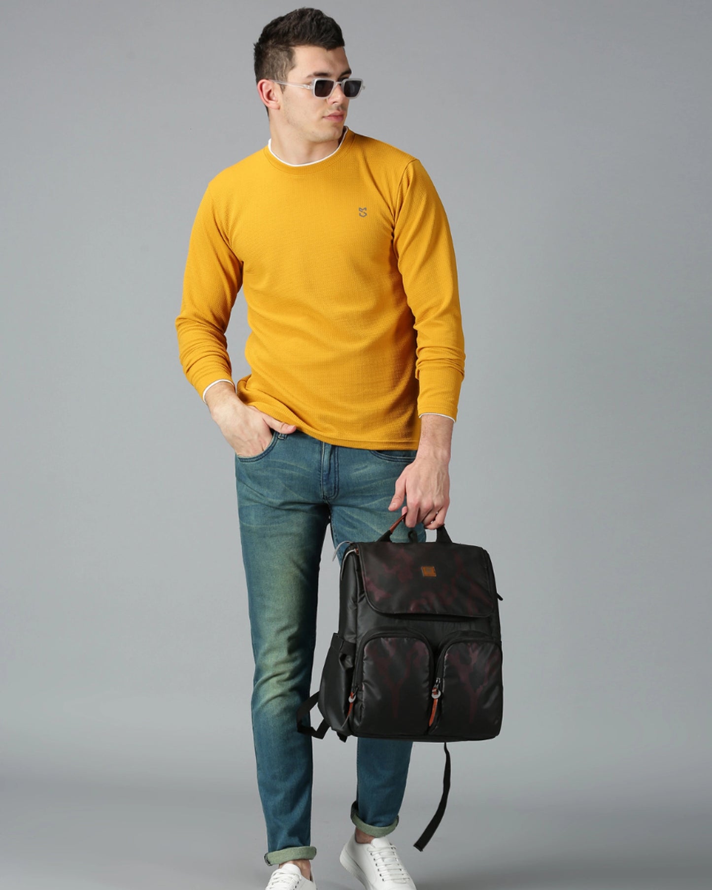 Mustard Yellow Full-sleeve T-shirt