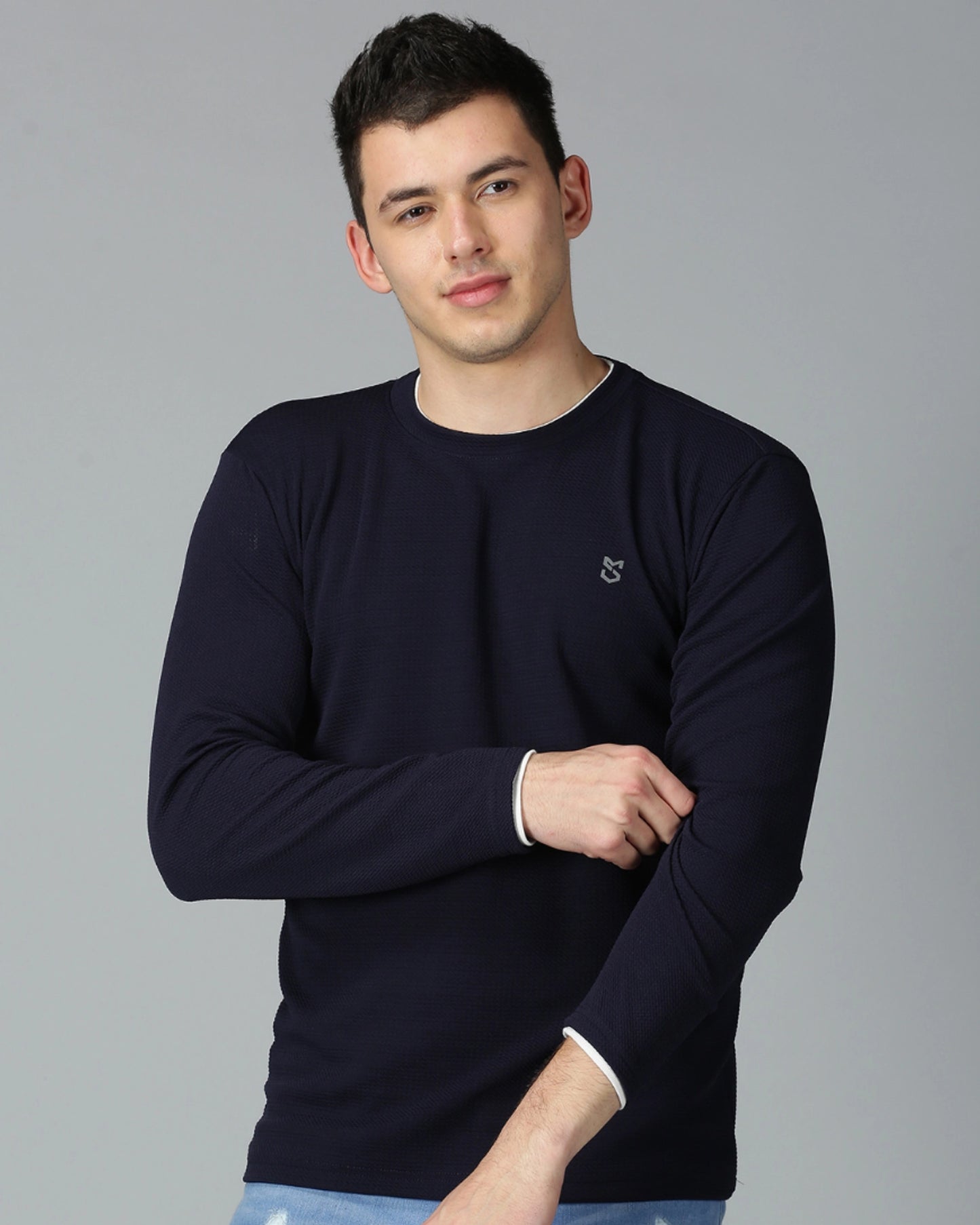 Dark Blue Full-sleeve T-shirt