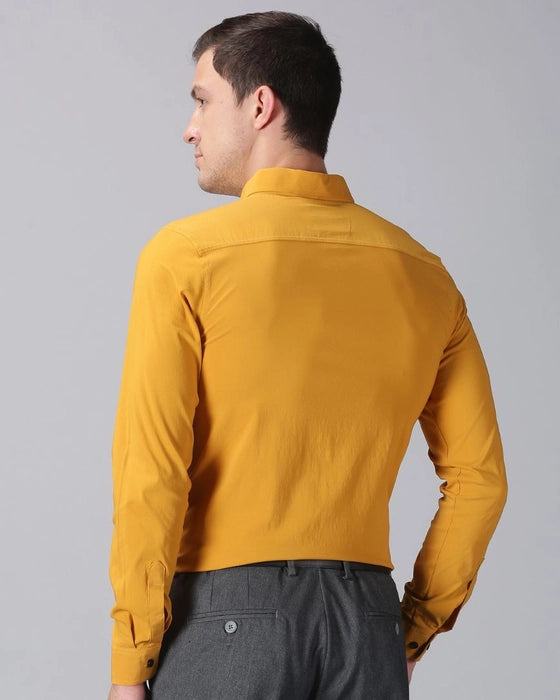 Mustard Yellow Premium Solid Stretch Shirt