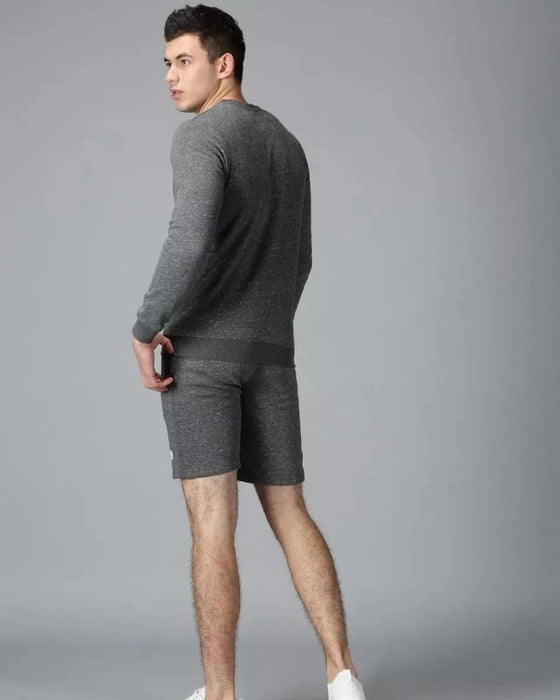 Grey Sweatshirt And Shorts Men's Combo