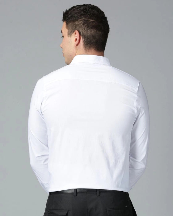 White Premium Solid Stretch Shirt