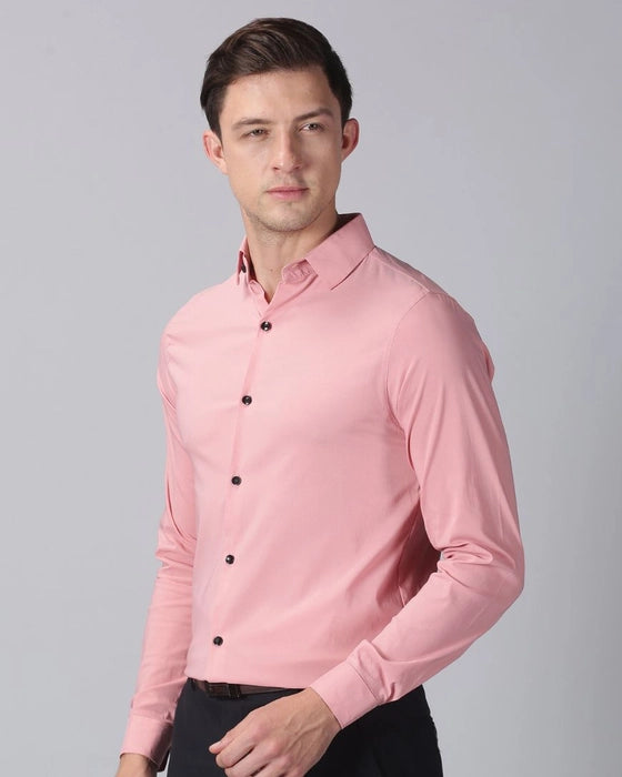 Pink Premium Solid Stretch Shirt