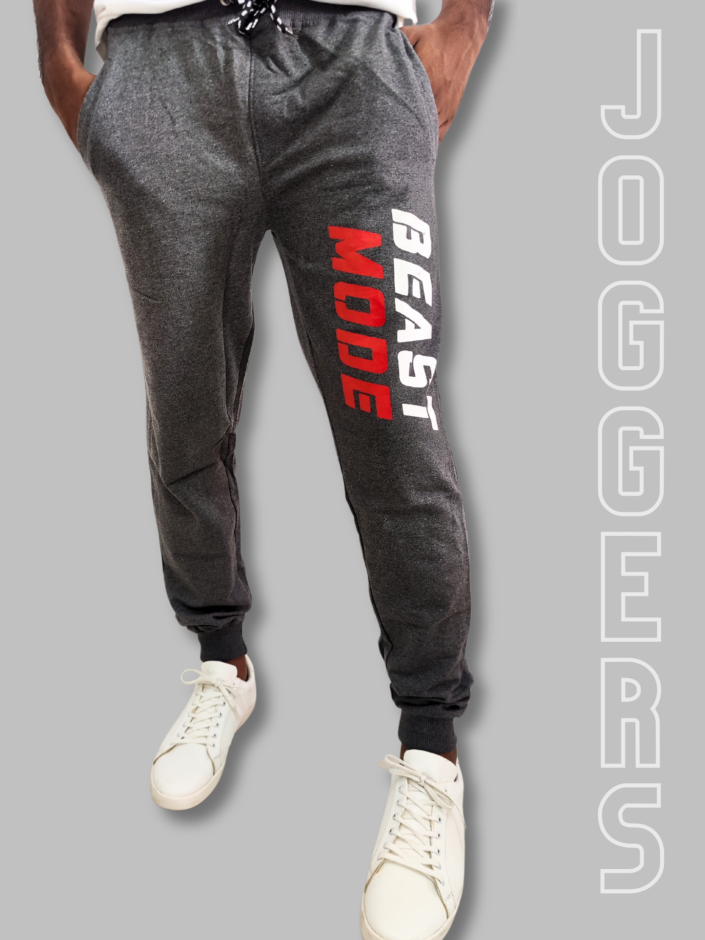 BEAST MODE Printed Grey Joggers