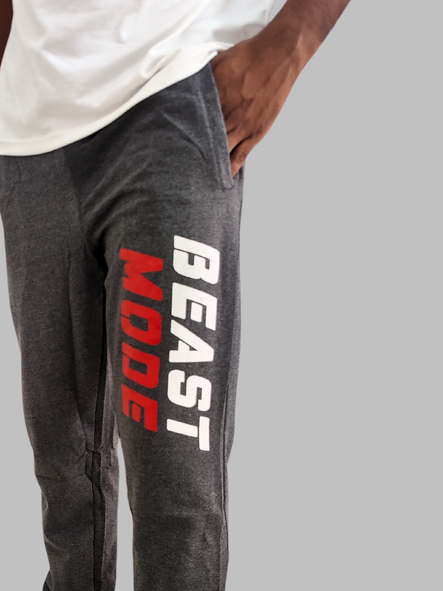 BEAST MODE Printed Grey Joggers