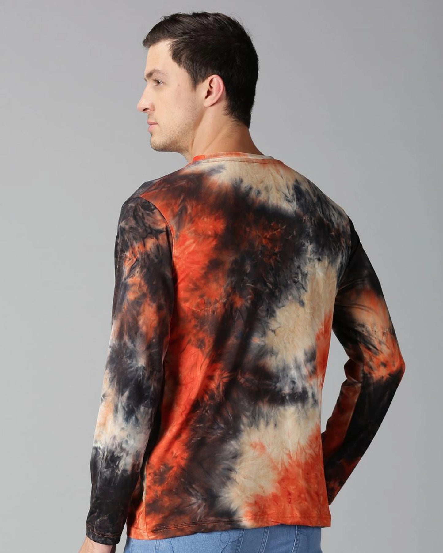 Orange Tie and Dye Full-sleeve T-shirt