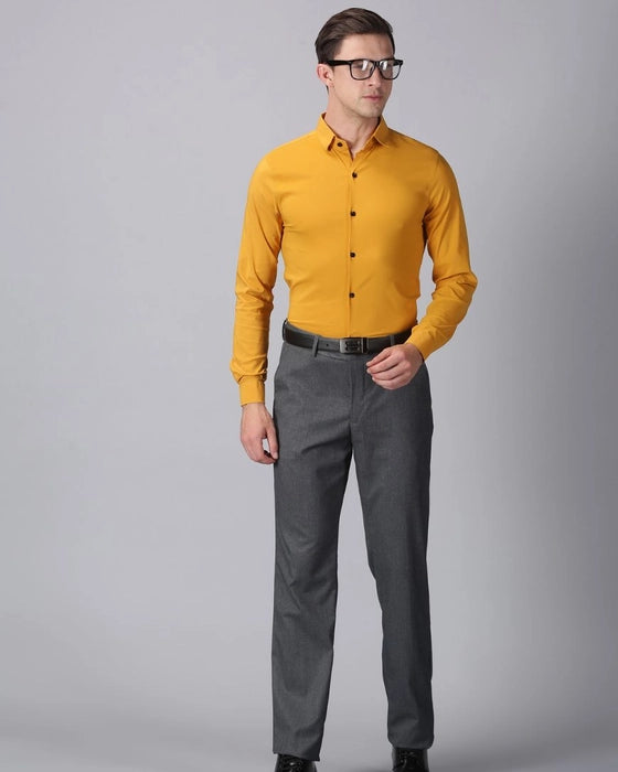 Mustard Yellow Premium Solid Stretch Shirt