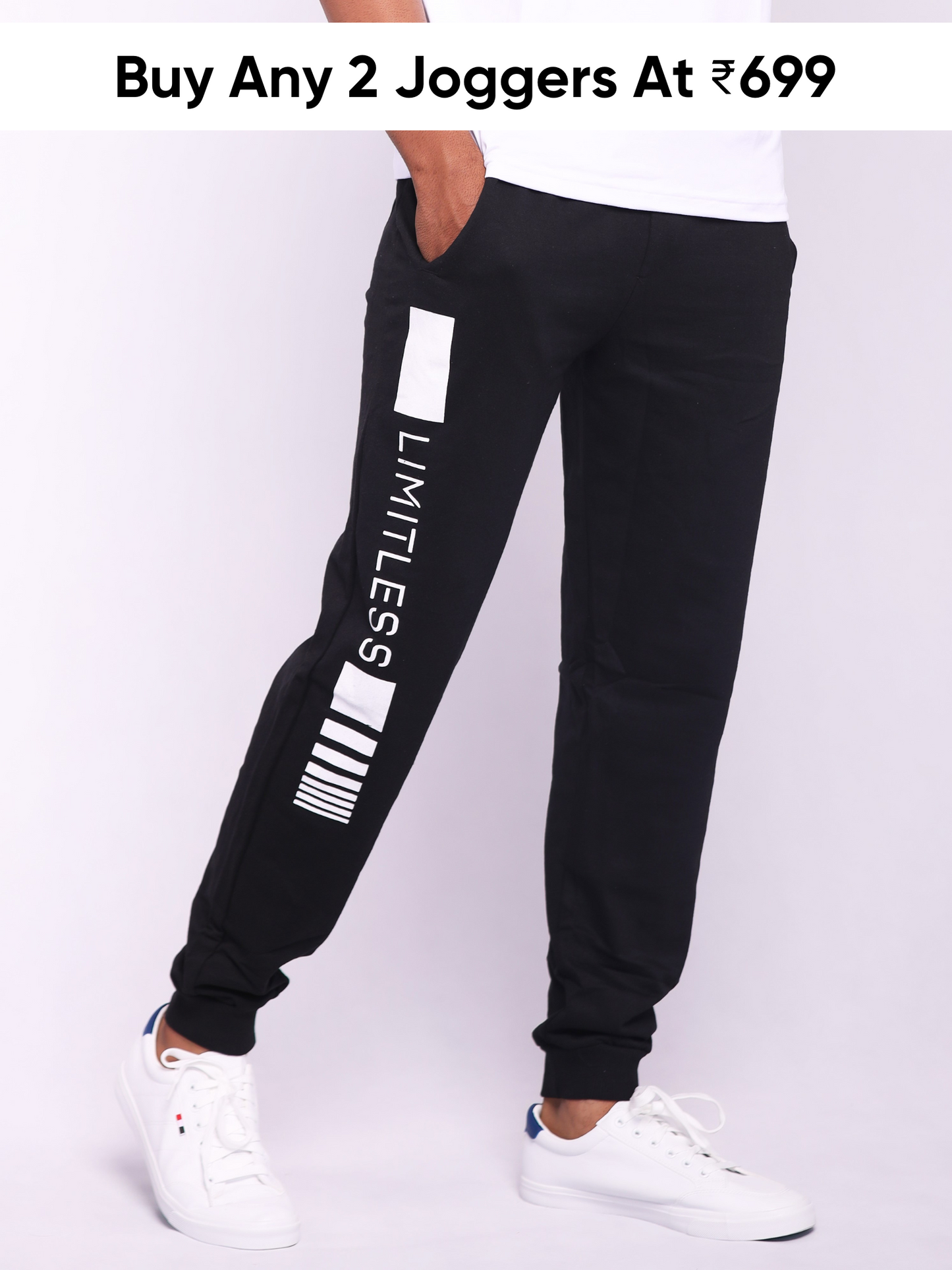 Limitless Printed Black Joggers