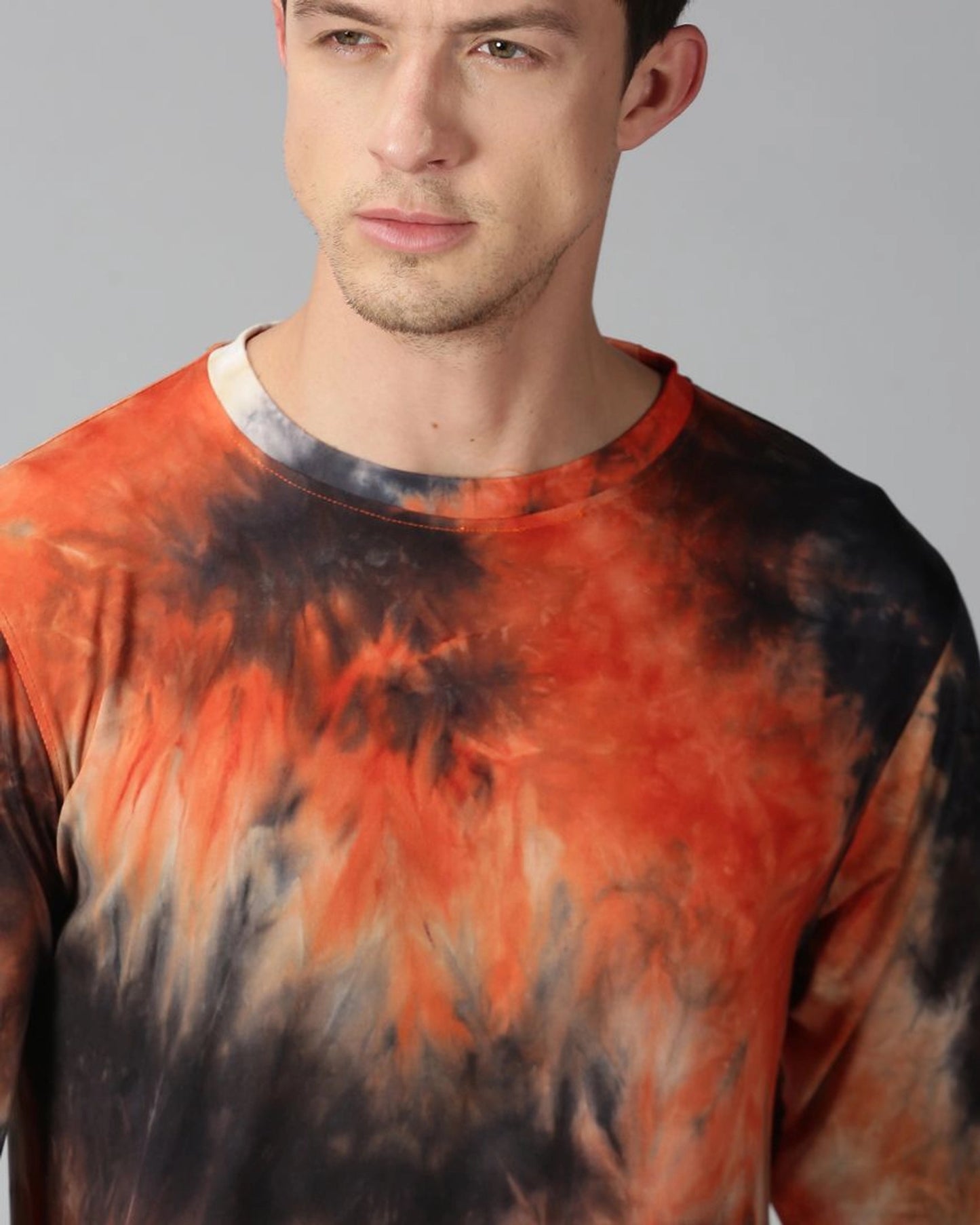 Orange Tie and Dye Full-sleeve T-shirt