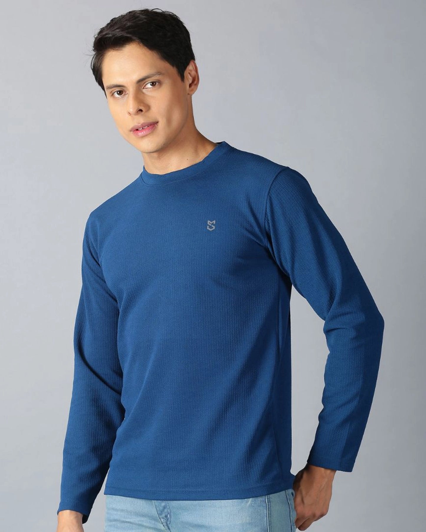 Blue Full-sleeve T-shirt