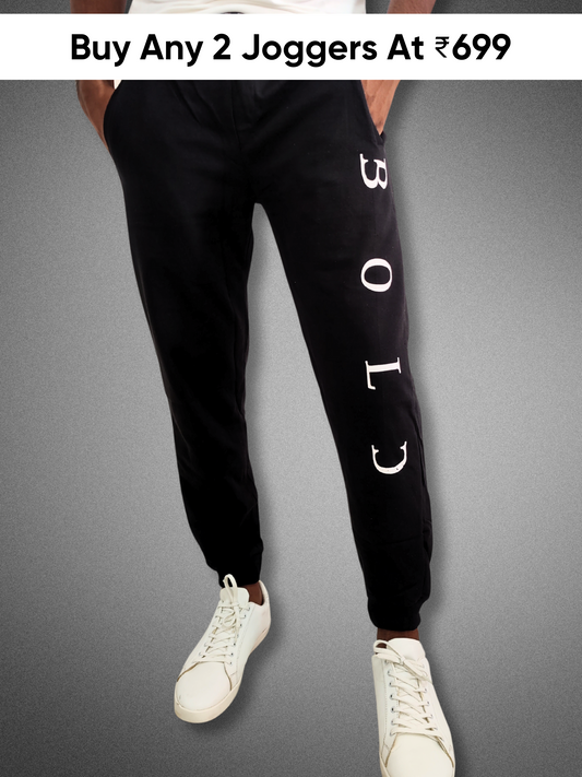 BOLD Printed Black Joggers