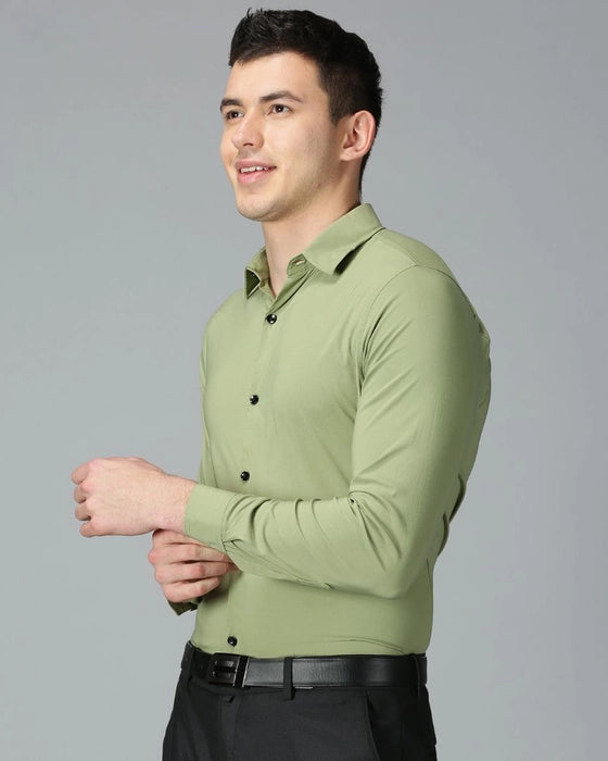 Pista Green Premium Solid Stretch Shirt