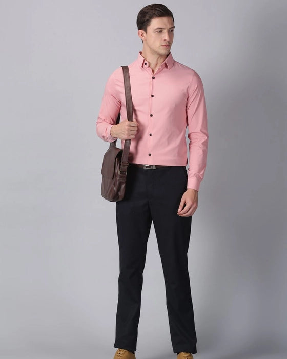 Pink Premium Solid Stretch Shirt