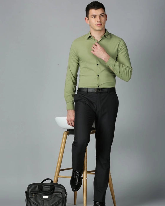 Pista Green Premium Solid Stretch Shirt