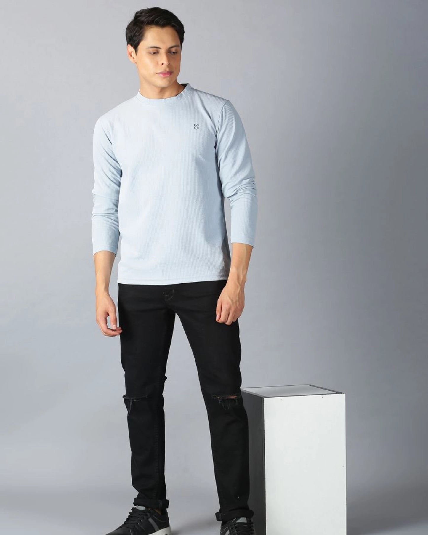 Ice Blue Full-sleeve T-shirt