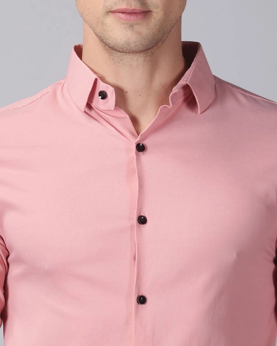 Pink Premium Solid Stretch Shirt