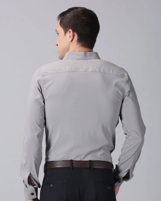 Grey Premium Solid Stretch Shirt