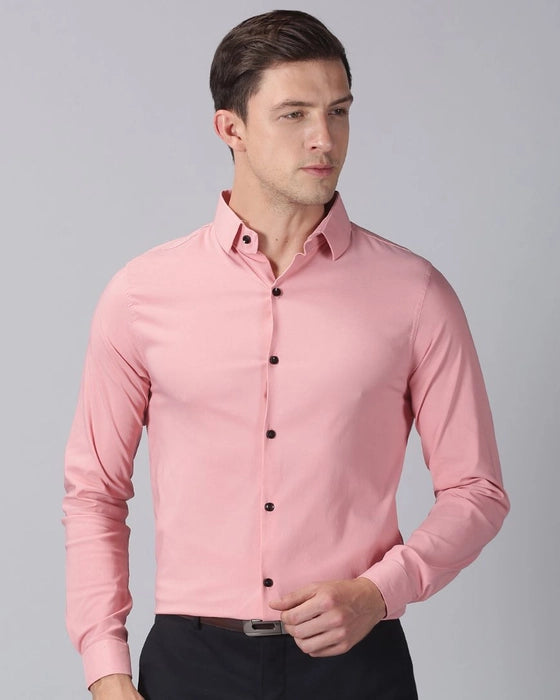 Pink Premium Solid Stretch Shirt